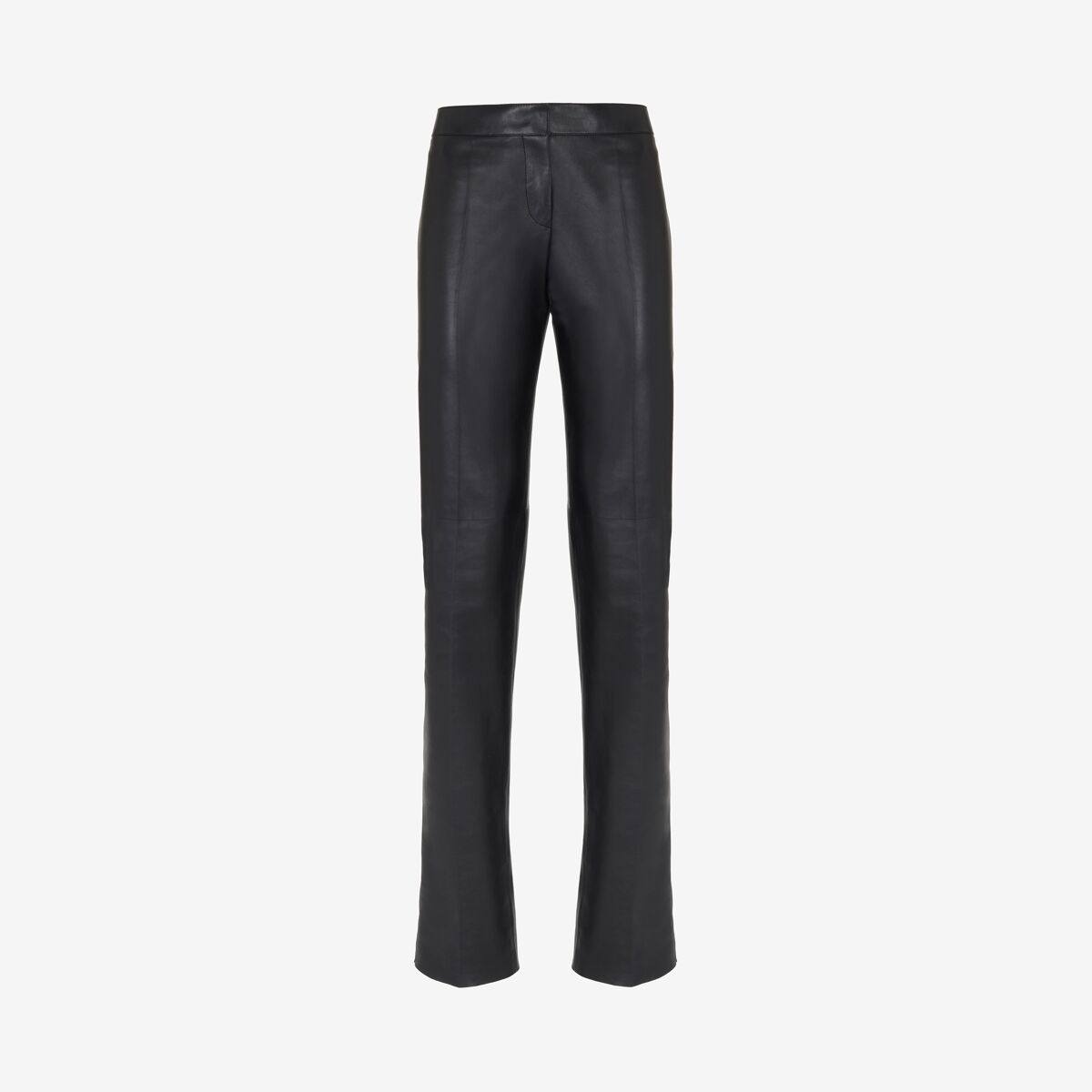 Alexander McQueen Women's Black Cigarette Trousers - 0 (Lambskin)